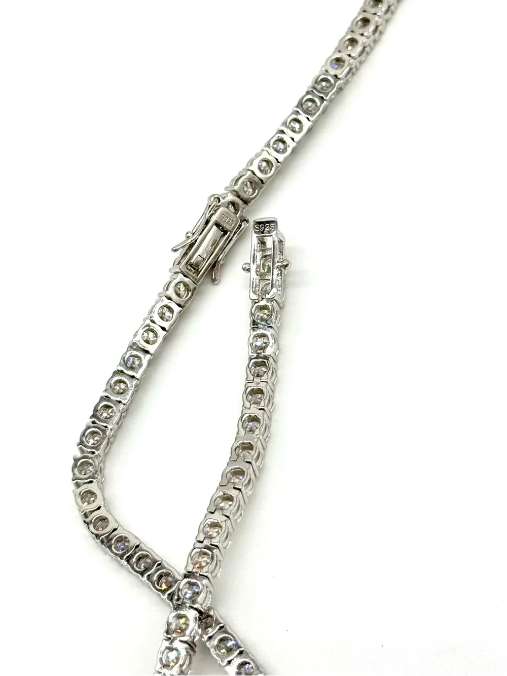 925 Silver, 4mm Moissanite Tennis Chain & Bracelet Set